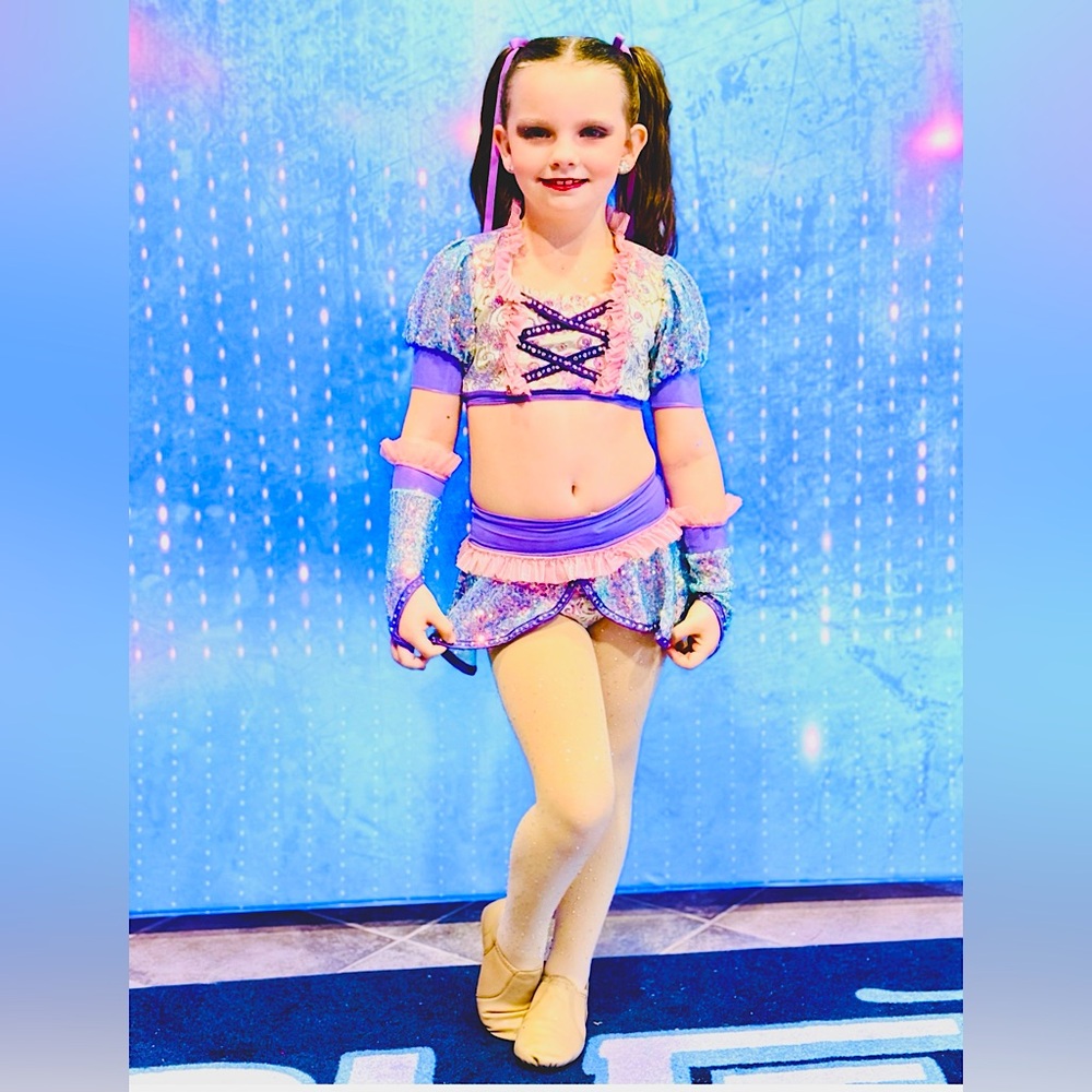 Custom Sparkly Purple and Pink Jazz Dance Costume